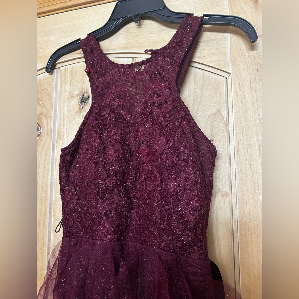 Teeze Me Dillards Maroon Prom Dress